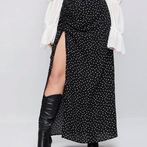 Heart print drawstring skirt